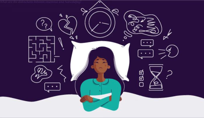 What are the distinctions between insomnia and Narcolepsy?